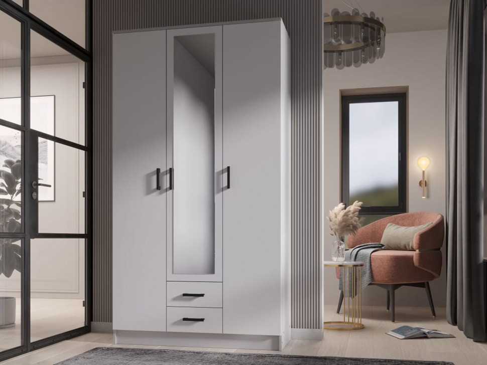 Распашной шкаф Эко Трио с зеркалом