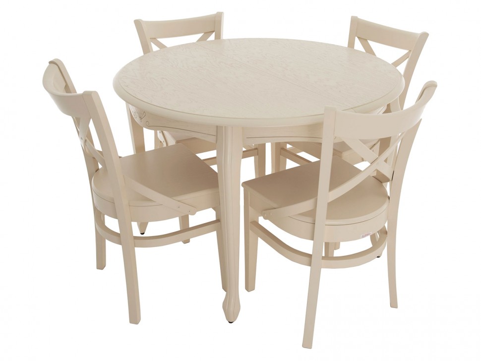 Обеденная группа Стол Кабриоль Круг + Стул Соло Венский жесткий