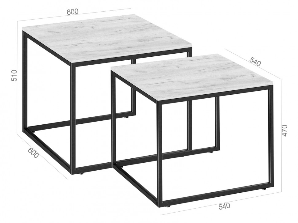 Набор журнальных столиков Комплект журнальных столов Лофт 11 Стол журнальный тип 1/2