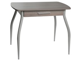 Кухонный стол DP-010102101 Стол ДП1-01-02 900х600 с/я М55 "Граус" ЛДСП "Навара", Ноги для стола гнутые с утонением (белый мрамор)