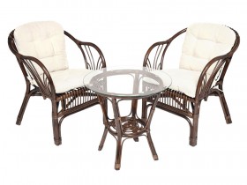 Комплект плетеной мебели Террасный комплект &quot;NEW BOGOTA &quot; (2 кресла + стол) /с подушками/ ротанг