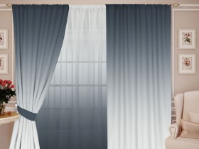 Комплект штор с тюлем Фурия Грей