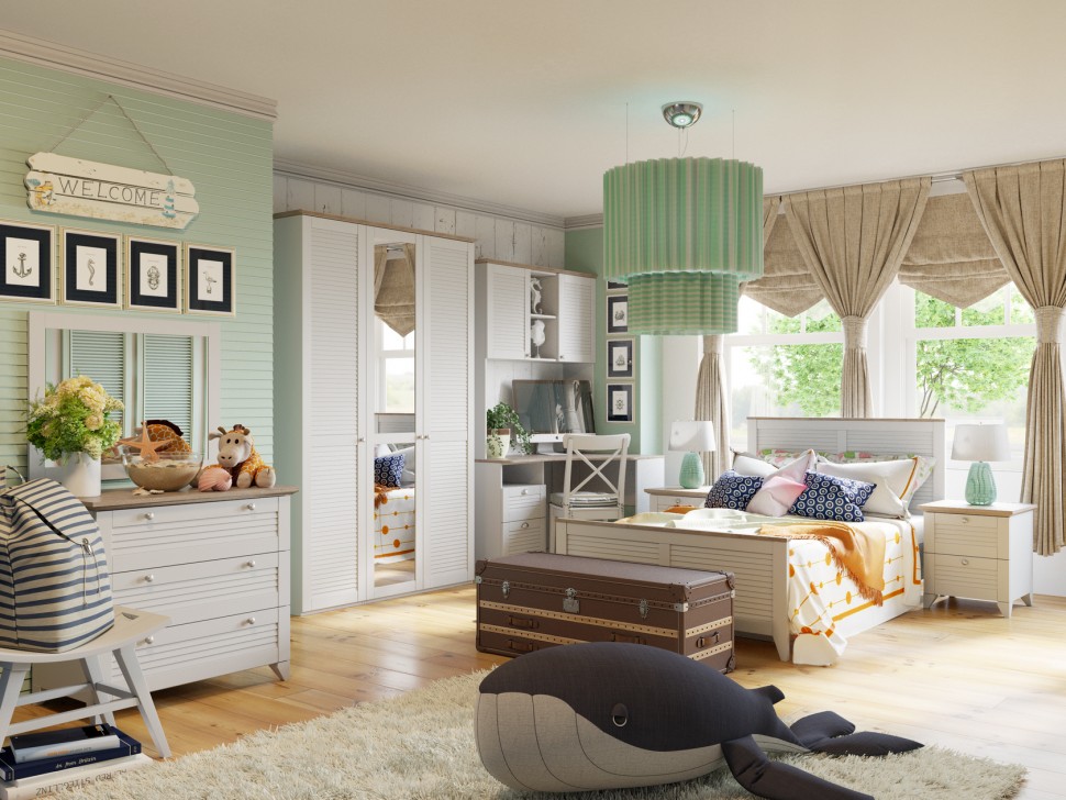 Письменный стол детский Ривьера ТД 241.15.03 Стол угловой с ящиками