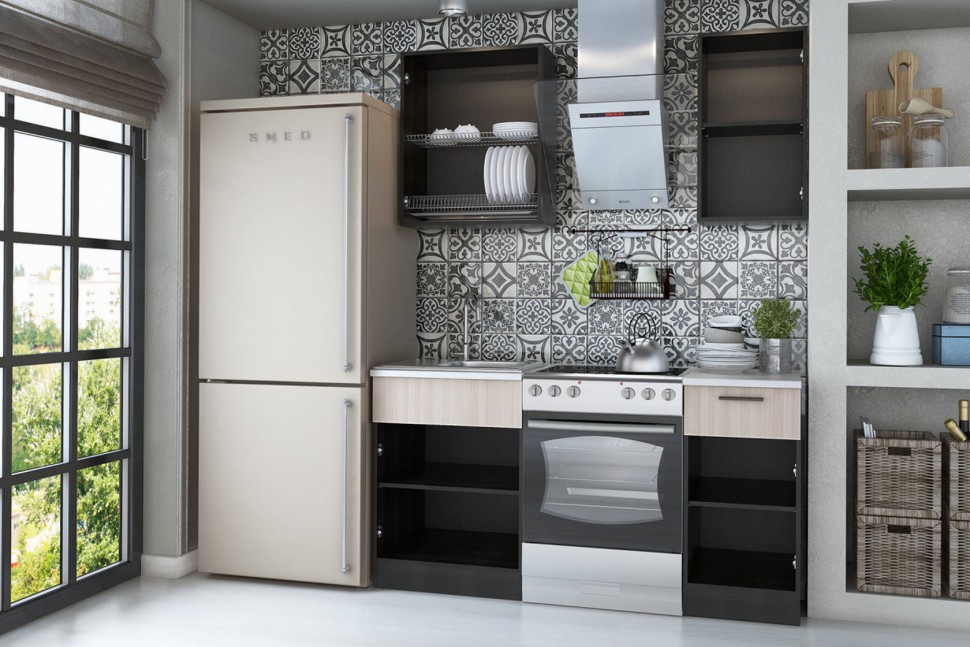 Прямой кухонный гарнитур Дуэт 1 м