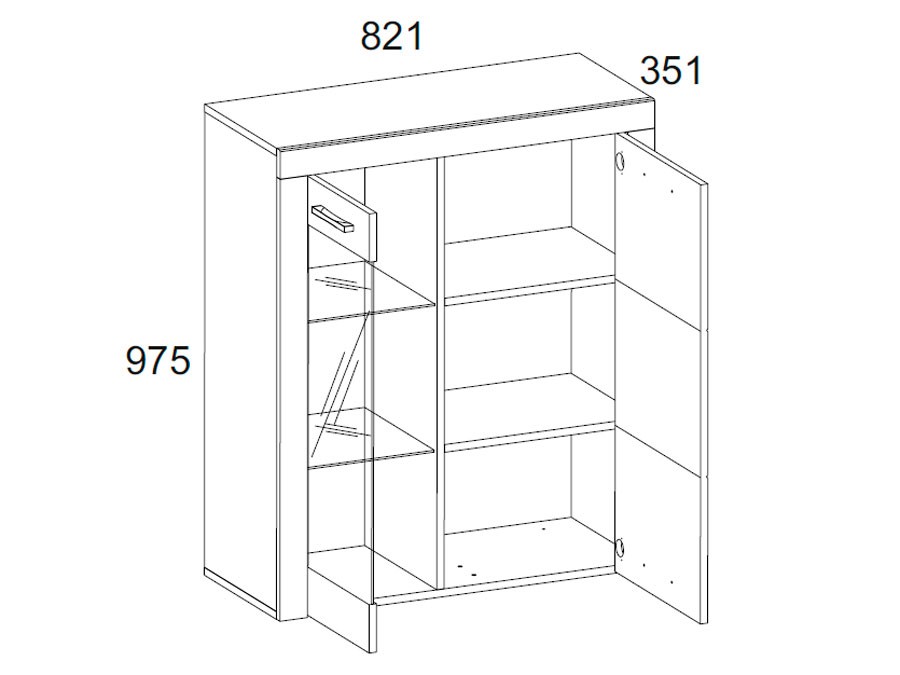 Шкаф-витрина Шкаф-витрина низкая Оскар