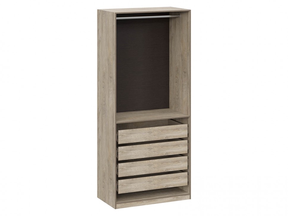 Распашной шкаф Этна 2 двери 100 см широкие ящики