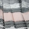 Тюль Сетка Полоса розово-серый/белый