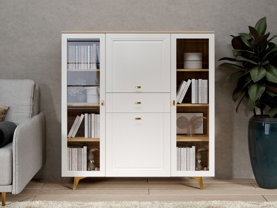 Шкаф-витрина Вега Сапфир 2 стеклодвери