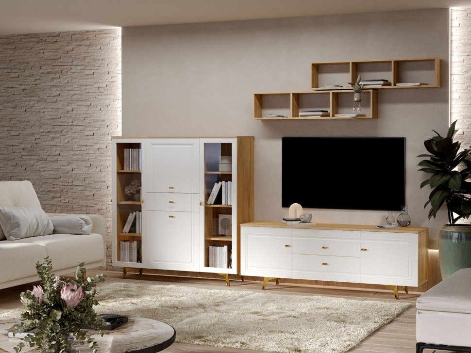 Шкаф-витрина Вега Сапфир 2 стеклодвери