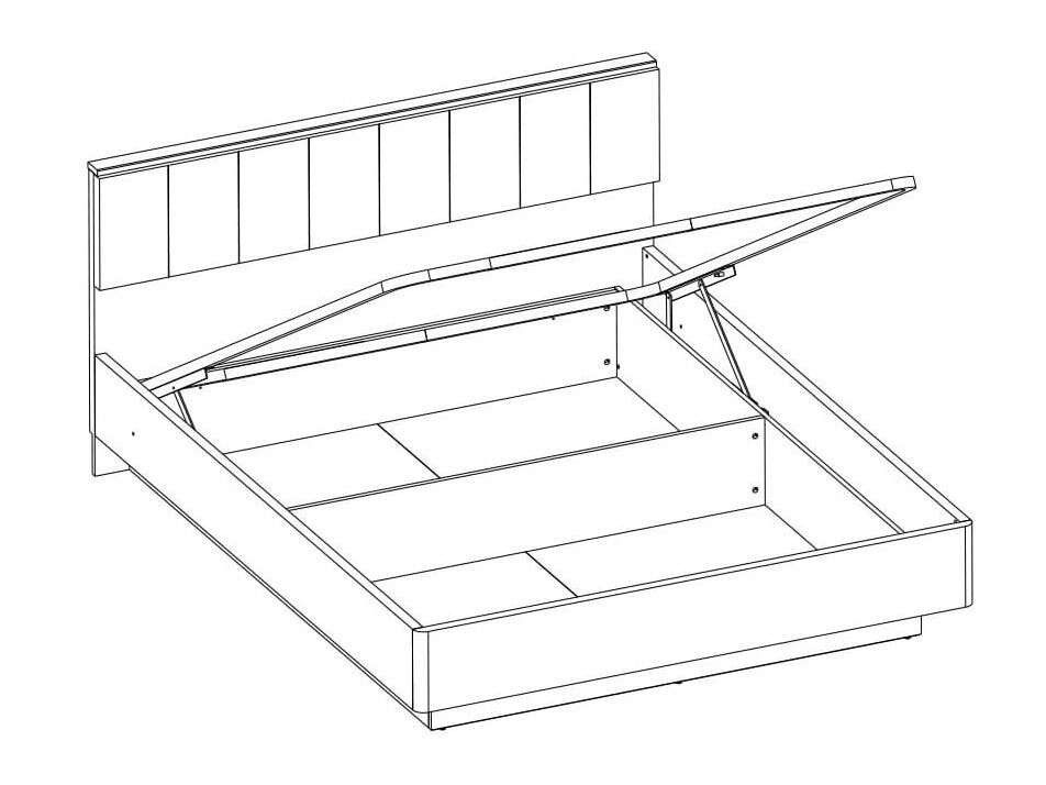 Кровать с подъемным механизмом Кровать Джагер с мягким изголовьем и ПМ 160х200