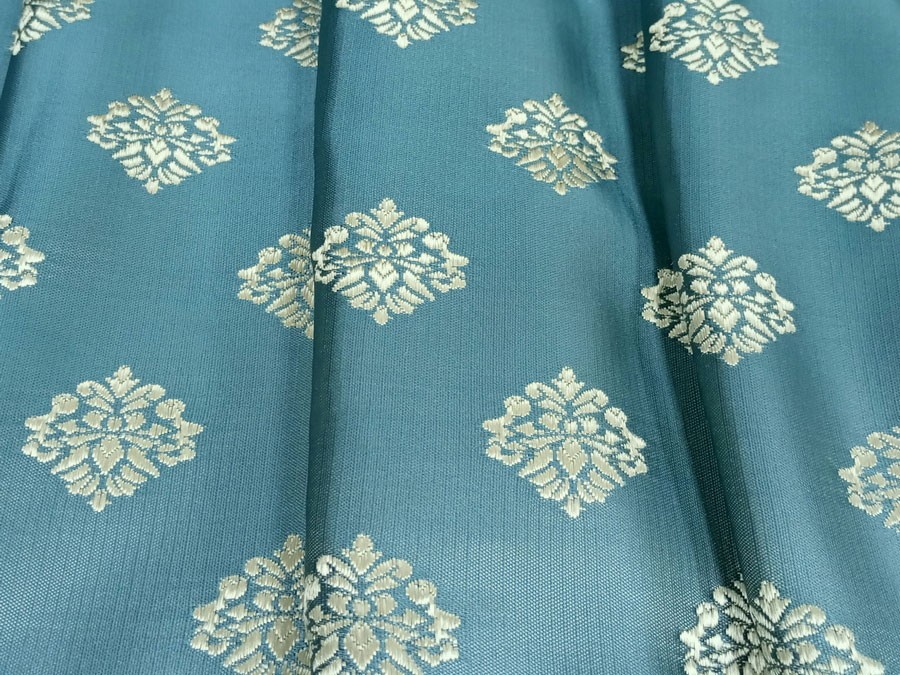 Штора Портьера Вензель золотой/бирюзовый