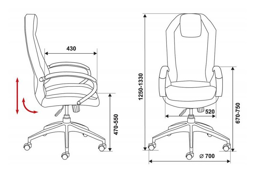 Кожаное кресло руководителя AURA