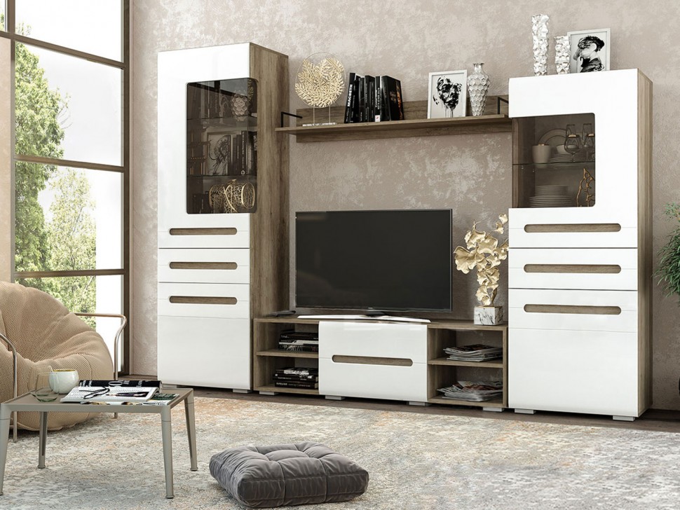 ТВ-тумба с настенной полкой Наоми