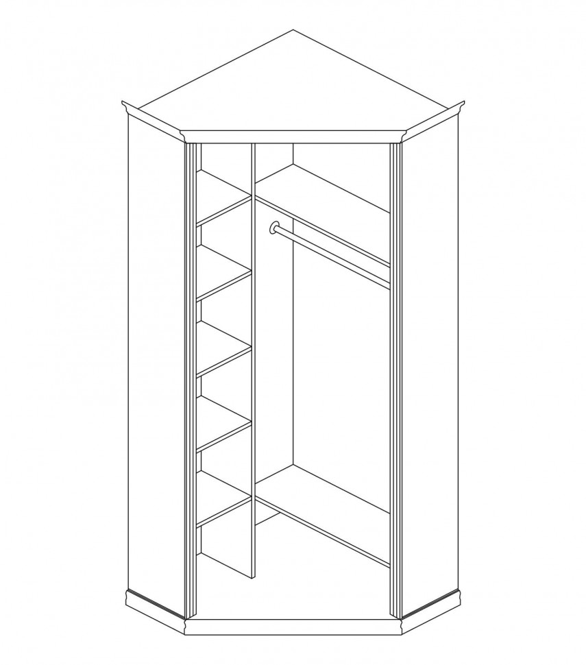 Угловой шкаф с глухими створками Шкаф угловой без пеналов Венето / глухой