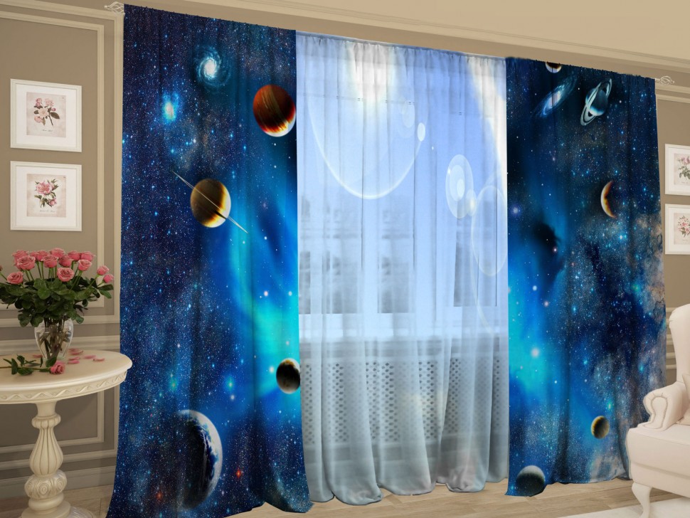 Комплект штор с тюлем Виртуальная реальность